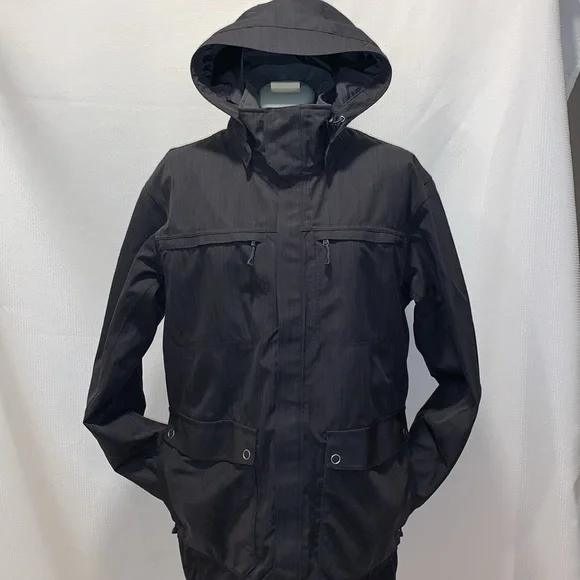 REI Elements Co-Op winter jacket black with removable hood - Picture 3 of 10